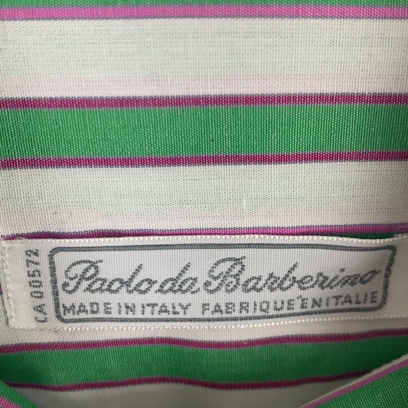 Vintage Striped Short Sleeve Shirt By Paolo da Barberino Men's Large - Picture 8 of 12